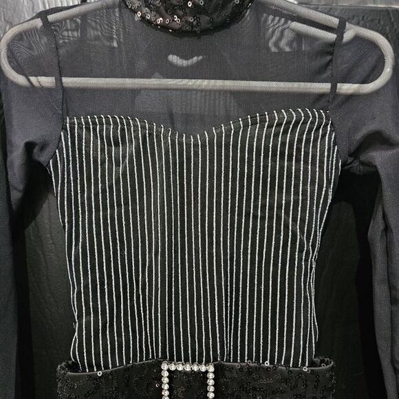 Weissman NWOT child extra small black fringe dance costume jazz tap solo - Picture 3 of 9